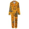thumbnail image 5 of Yellow Halloween Pajama Sets for Women Satin 2026 Fall Funny Loungewear Sets Button Long Sleeve Tops Matching Sleeppants Cute Pjs Silk Set S, 5 of 5