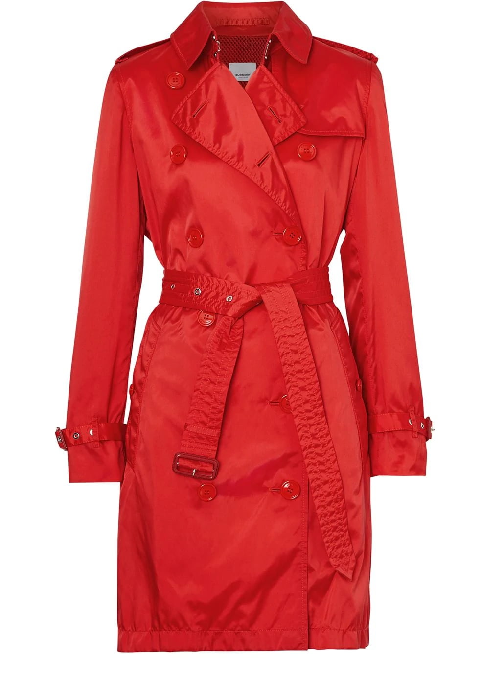 Burberry Ladies Red Double Breasted Trench Coat With Detachable Hood, Brand Size 4 (US Size 2) - Walmart.com