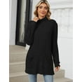 thumbnail image 6 of 2024 Women's Sweatshirts Tunic Top Trendy Half High Neck Long Sleeve Shirts with Pocket Solid Color Loose Fit Pullover Tops Comfy (Black,XX-Large), 6 of 6