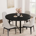 thumbnail image 1 of 47 - pulgada round dining mesa para 4, moderno industrial style, thick tabletop, sturdy metal base, space - saving, negra - perfect kitchen y dining room muebles, 1 of 7