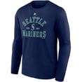 thumbnail image 2 of Men's Majestic Navy Seattle Mariners High Praise Long Sleeve T-Shirt, 2 of 3