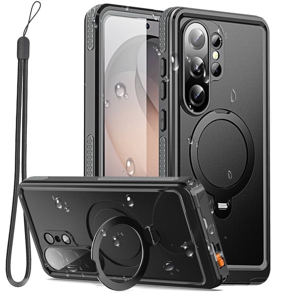AICase Magnetic & Stand for Samsung Galaxy S26 Ultra Case Waterproof Built-in Screen Protector Invisible Kickstand 360° Full Body Sealed Protective Dustproof Shockproof Case
