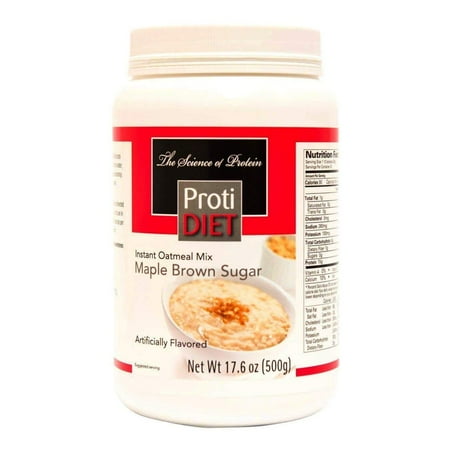 ProtiDiet Oatmeal - Maple Brown Sugar Jug - 20 Servings - High Protein 15g - Low Calorie - Low