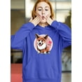 thumbnail image 2 of Corgi Smile I Heart Corgi Hoodie Women -Image by Shutterstock, Female 4X-Large, 2 of 4