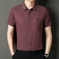 thumbnail image 4 of Men's Striped Polo Shirt Button Down Shirt Pocket T Shirt, 4 of 10
