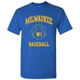 thumbnail image 2 of Milwaukee Classic Baseball Arch Basic Cotton T-Shirt - Small - Royal, 2 of 6
