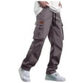 thumbnail image 2 of Track Pants Men 2Xl Cargo Sweatpants for Men Fleece Pants Pockets 2025 Elastic Waist Drawstring Sweat Pants Solid Athletic Joggers Trouser, 2 of 9