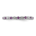 thumbnail image 4 of Auriga Fine Jewelry 925 Sterling Silver Amethyst and Diamond Ring for Women Size 6, 4 of 6