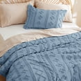 thumbnail image 3 of Juego de edredón Bedsure Tufted Boho, tamaño completo, azul grisáceo, 3 of 7