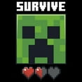 thumbnail image 2 of Men's Minecraft Creeper Survive Hearts Graphic Tee Black 3X Large, 2 of 5