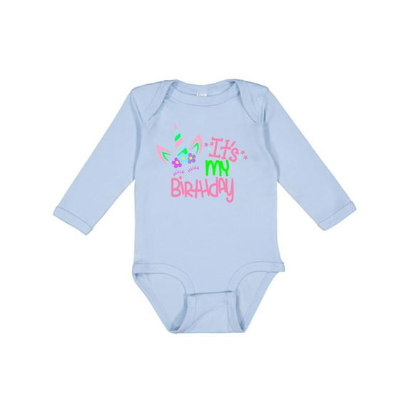 Inktastic It's my Birthday Unicorn Boys or Girls Long Sleeve Baby Bodysuit