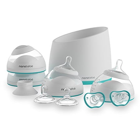 Nanobebe Baby Dishwasher-Safe Feeding Starter Kit, BPA-Free, Includes Four 5 Ounce Bottles, Teal