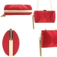 thumbnail image 3 of Handheld Women's Evening Clutch Bags Silk Satin Party Handbags Bridal Wedding Purses with Tassel Pendant,Red, 3 of 10