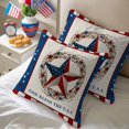 thumbnail image 5 of 2 Pack Outdoor Waterproof Throw Pillow Covers,Independence Day Texas Flag Star Red Plaid Decorative Patio Pillowcases for Chair Couch Sofa 16x16in, 5 of 9