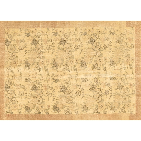 Ahgly Company Indoor Rectangle Abstract Brown Contemporary Area Rugs, 3' x 5'