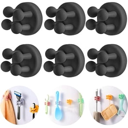 8-Pack Silicone Toothbrush Holders With Adhesive Backing - Waterproof Hooks For Bathroom, Kitchen, Office (Black & White)