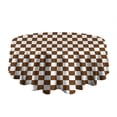 thumbnail image 5 of Brown and White Checkerboard Pattern Round Tablecloth 60"x60",Wrinkle Wipeable Table Cloth for Kitchen Dining Room Picnic Patio Party, 5 of 6