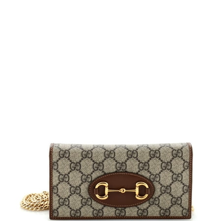 Pre-Owned Horsebit 1955 Chain Wallet GG Coated Canvas by Rebag
