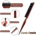 thumbnail image 3 of hairbrush boar bristle hair comb hair styling boar hairbrush hair comb with bun professional tail brush salon comb, 3 of 5