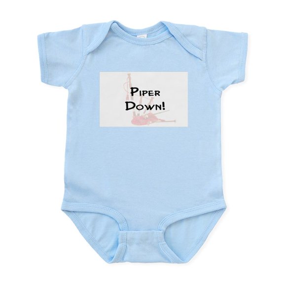 CafePress - Piper Down! (W/Bagpipe) Infant Bodysuit - Baby Light Bodysuit, Size Newborn - 24 Months