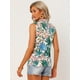 thumbnail image 3 of Camisa hawaiana para mujer Blusa de playa con botones florales tropicales blanco L, 3 of 4