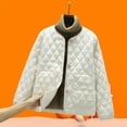 thumbnail image 2 of DHFJKG Women's Thickened Quilted Jacket Solid Color Long Sleeve Crewneck Button Up Outwear Casual Coat With Large Pockets Elegant Soft Outerwear, 2 of 8