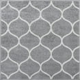 thumbnail image 3 of Unique Loom Trellis Frieze Collection Area Rug - Rounded (3' Square Light Gray/Ivory), 3 of 7