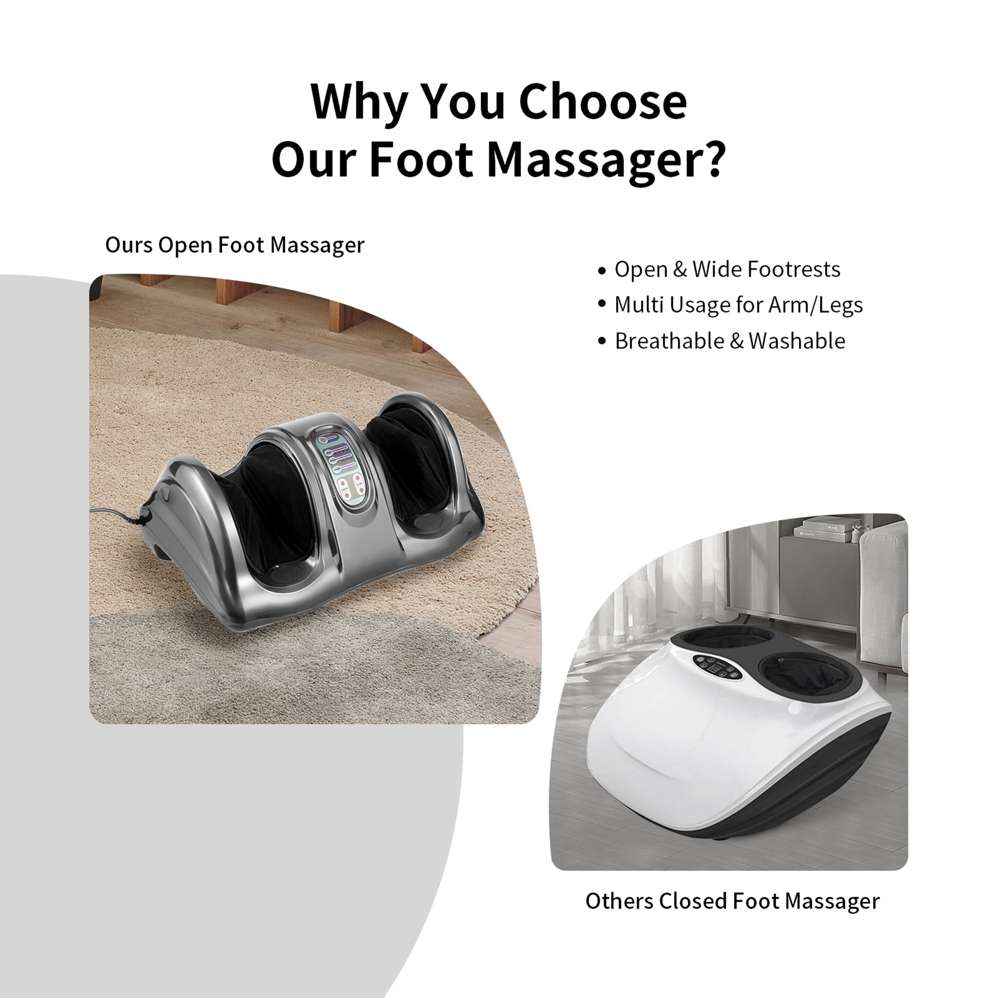 Gymax Rolling Foot Massager Shiatsu Foot Massage Machine w/ Remote Control Grey