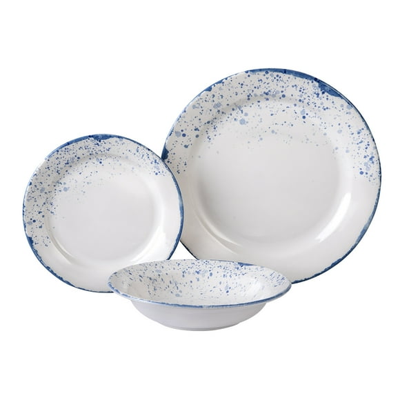 Vajilla De Porcelana Santa Anita De 18 Piezas Blue Dots Para 6 Personas