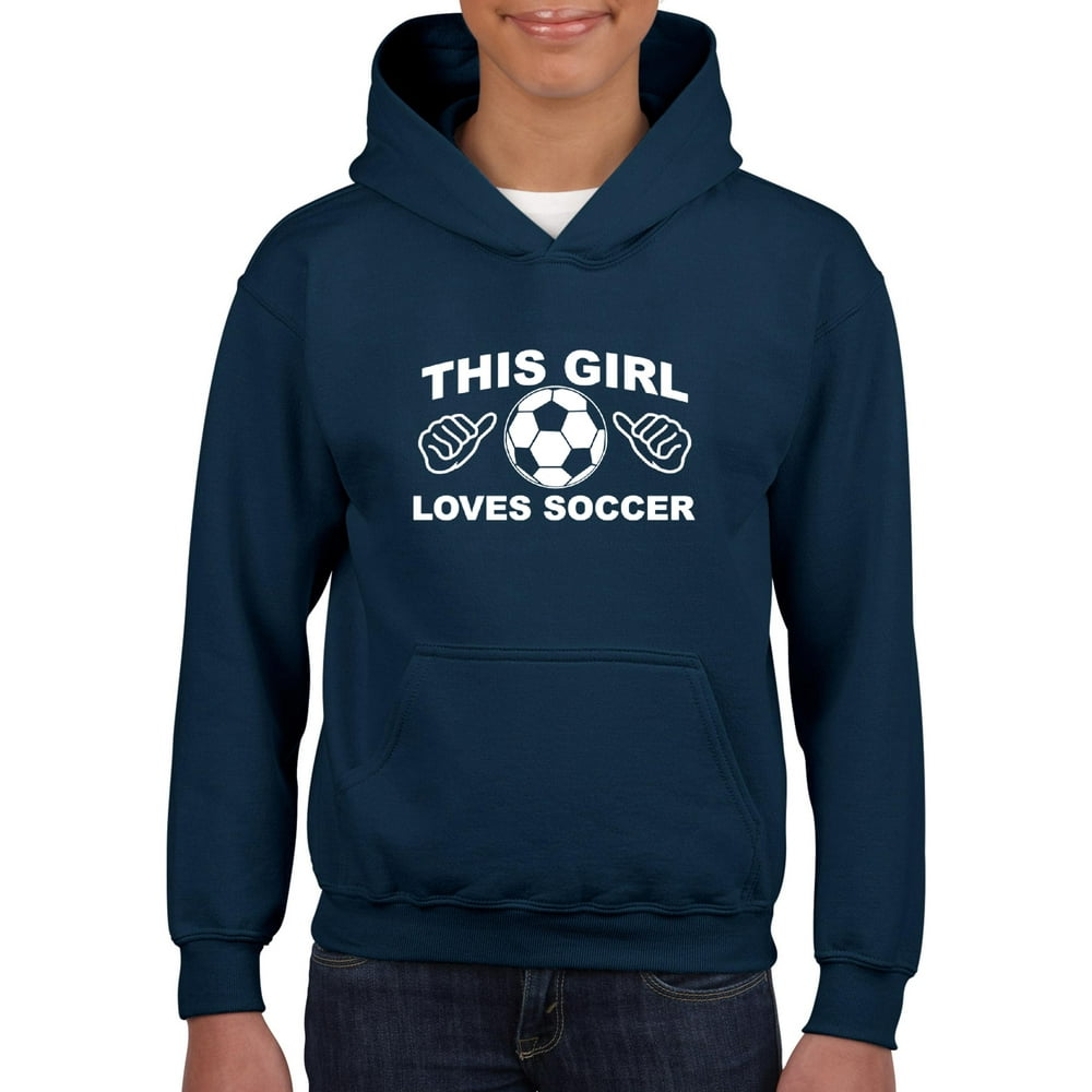 IWPF Youth This Girl Loves Soccer Hoodie For Girls and Boys