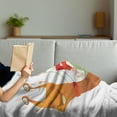 thumbnail image 3 of Gnome Soft Flannel Fleece Throw Blanket, Little Elf Riding a Snail Pastel Dreamland Children Creative Cartoon, Cozy Plush for Indoor and Outdoor Use, 50" x 60", Olive Green Burnt Sienna, by Ambesonne, 3 of 5
