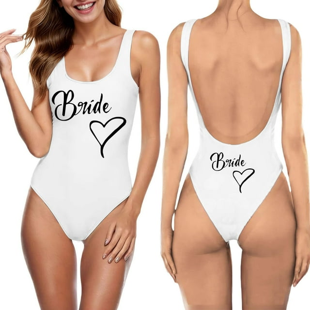 MKLEKYY Traje De Baño Mujer Women Fashion Letter Print Piece Swimsuit Sexy Bikini Swimwear Bathing Sleeveless Backless Swimsuit 1517