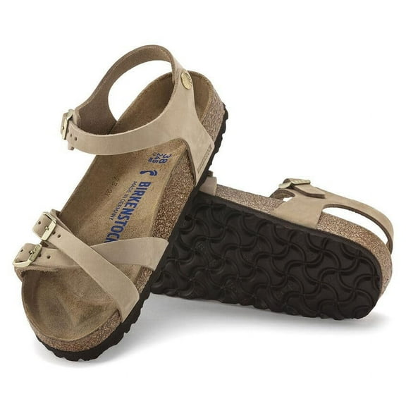 BIRKENSTOCK Kumba Soft Footbed Nubuck Leather Sandals - Crisscross Comfort with Adjustable Ankle Strap and Cushioned Soft Footbed