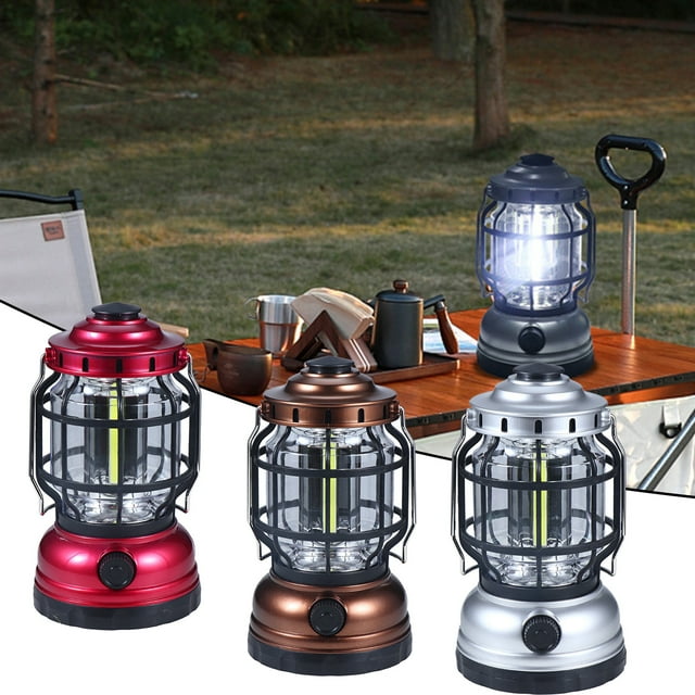 Rechargeable LED Camping Lantern with Adjustable Brightness, Portable Hanging Tent Light for Outdoor Hiking and Emergency Power Outages