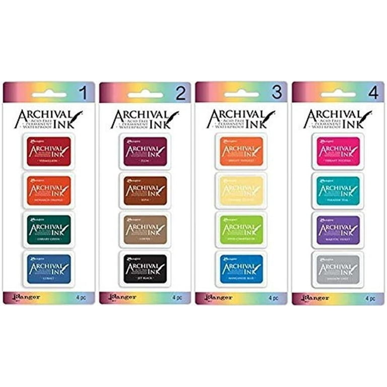  Ranger Mini Archival Ink Pads Bundle Complete Set Includes  Wendy Vecchi 10 Packs Bundle - 40 Ink Pads totals with Bonus Mixing Cups :  Arts, Crafts & Sewing