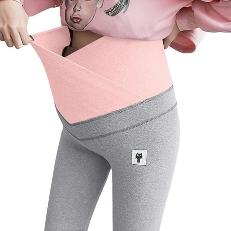 

Maternity pants Womens Solid Color With Cat Sign Comfortable Loose Adjustable Maternity Pants Grey XL