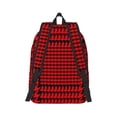 thumbnail image 3 of Balery Red Black Houndstooth Vintage Canvas Backpack for Men and Women - Large Capacity, Durable Travel Laptop Bag for School, Work, Hiking, and Outdoor Activities, 3 of 7