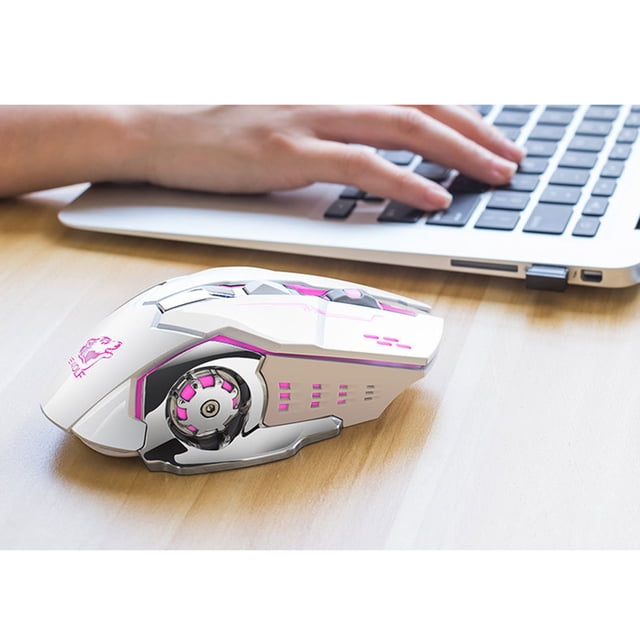 Ratón de juego inalámbrico X8 recargable, retroiluminado con LED silencioso, USB, 1800DPI, ratón ergonómico óptico para juegos