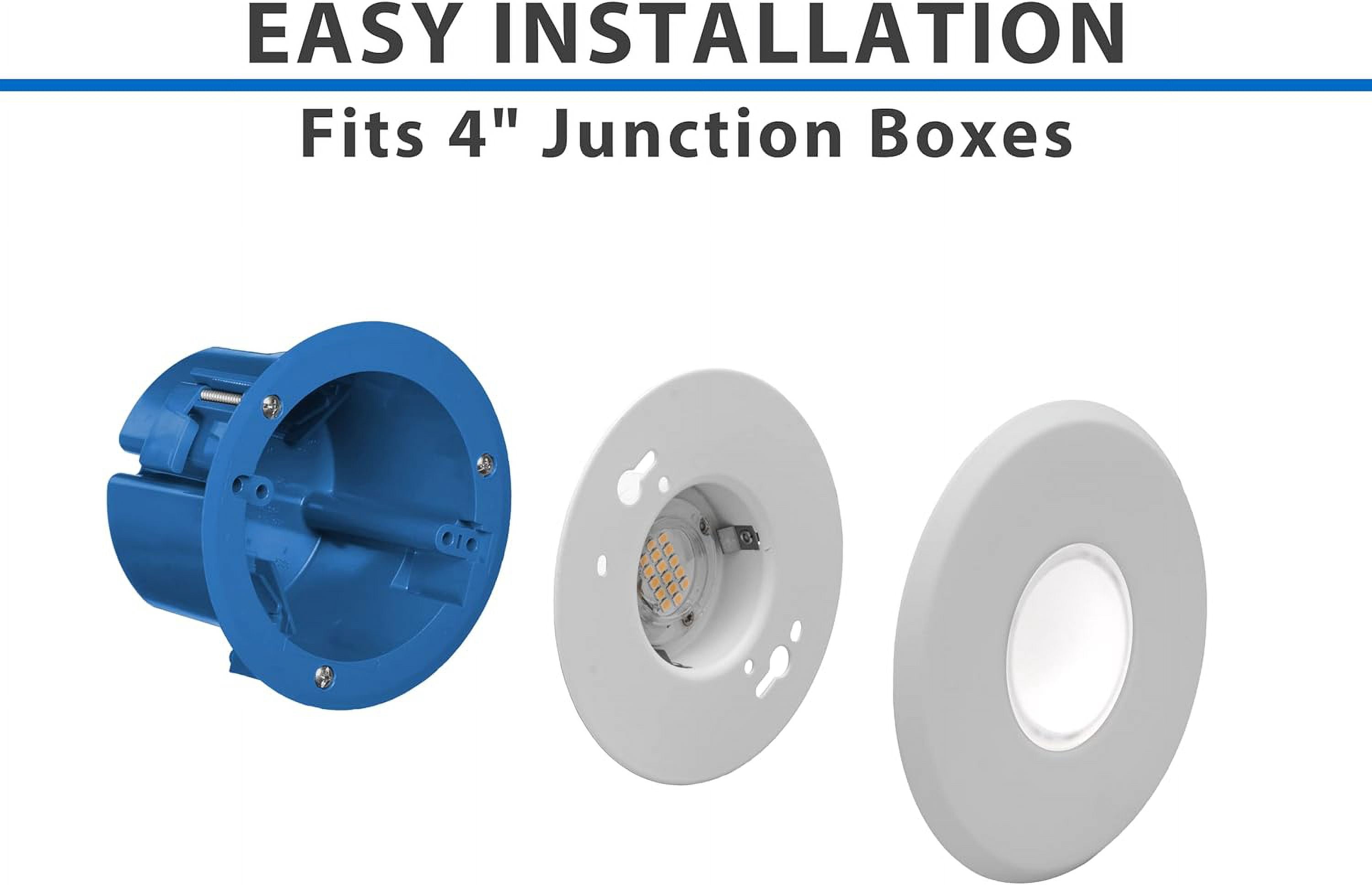 NICOR Lighting DLF301203KWH SureFit(v3) LED Flush Mount Ceiling Light, 3000K with Round White Trim