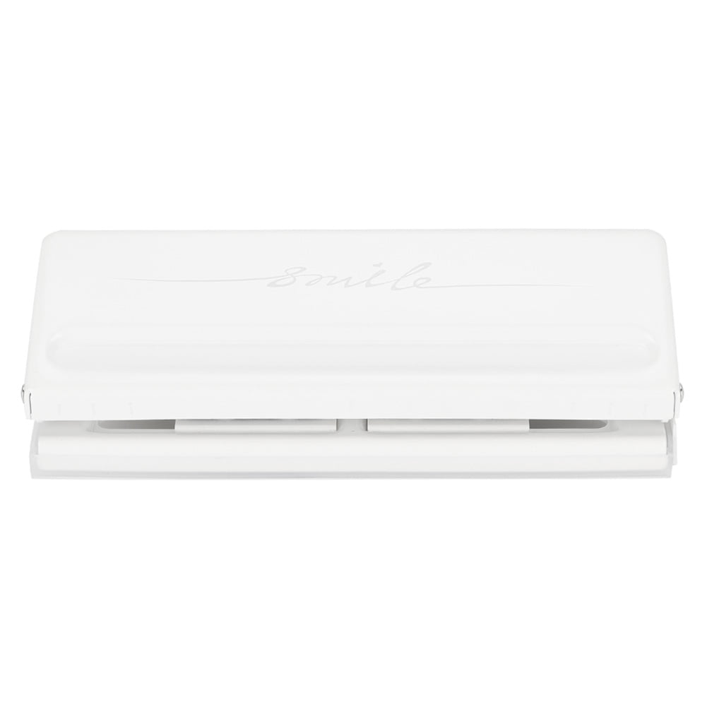 White Hole Puncher For Mini Pocket Compatibility, Die-cut Two Pages At Once, Non-slip Bottom Pad Ensures Stability During Use, Pitch Increases Or Decreases By 19mm Per Move