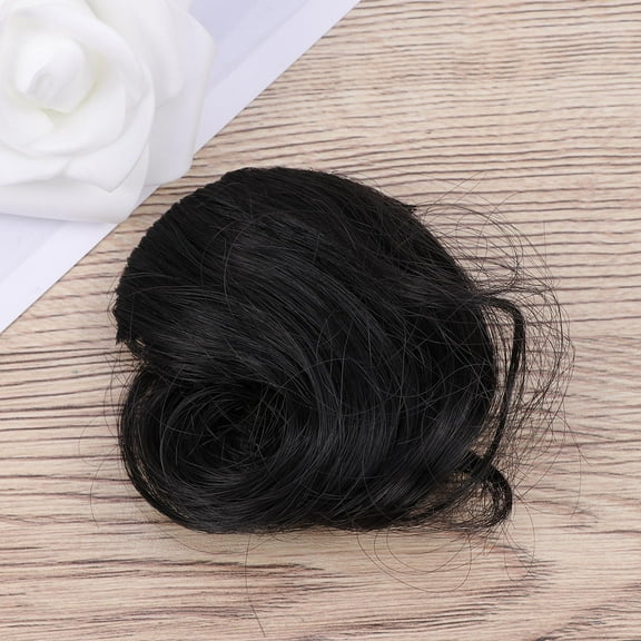 WHAMVOX 1PC Curly Fake Fringe Bang Clip-in Hair Extension Hairpiece for (Black)