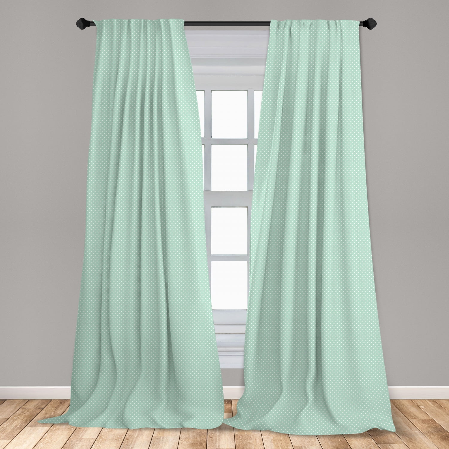 Mint Green White Retro Style Baby Nursery Themed Pattern with Little White Polka Dots Pastel 36 W x 18 L Thermal Insulated Valance for Bathroom Window valances 