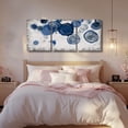 thumbnail image 3 of Navy Blue Wall Art Circle Wall Decorations Blue Bubble Canvas Art Abstract Wall Paintings Watercolor Pictures for Bathroom Bedroom 12"x16"x3p, 3 of 7