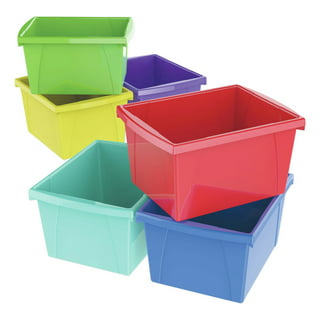 WUWEOT 5 Pack Large Storage Bins, 15 x 11.5 Plastic Stackable Classroom  Organizer, Multipurpose Toy Basket for Classroom, Nursery, Playrooms and