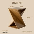 thumbnail image 3 of COZAYH Farmhouse End Table, Square Solid Pedestal Design, for Living Room, Brown, 3 of 8