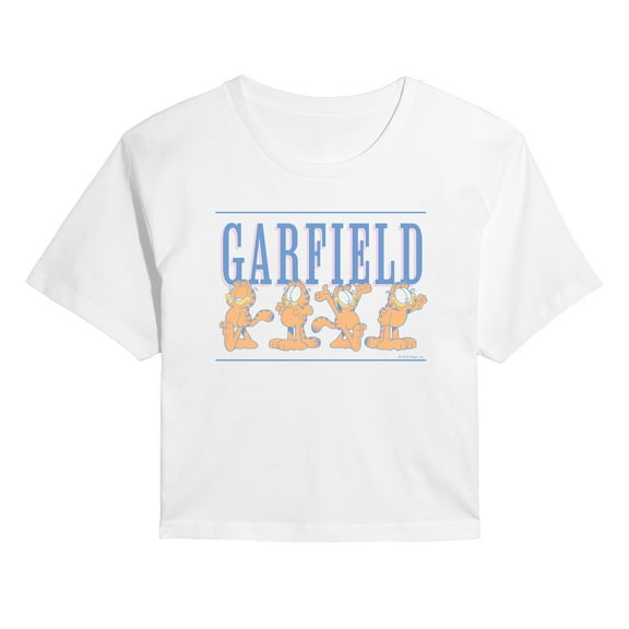 Garfield - Garf Lineup - Juniors Cropped Graphic T-Shirt