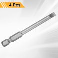 thumbnail image 3 of Uxcell 4pcs SL5 Puntas de Destornillador Ranurado 5mm Punta Ranurada Vástago Hexagonal de 1/4" Longitud de 75mm (3") Cabeza Plana Magnética Brocas de Acero S2 Destornillador Industrial, 3 of 7