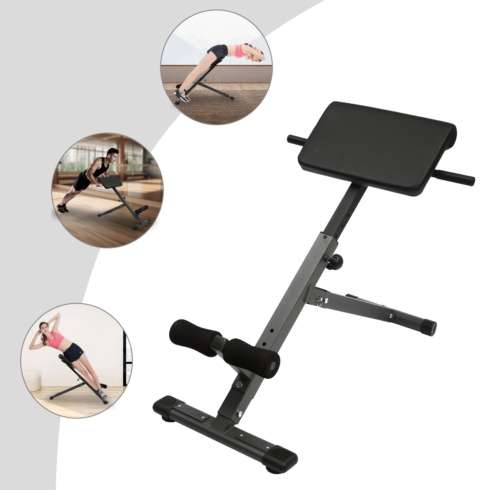 ToppiJoy Foldable Sit up Multi-Functional Hyperextension Back Strength Exercise Bench 265lbs for Home Workout Gym Fitness Equipment