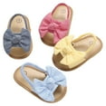 thumbnail image 2 of Baby Girl Bow Knot Sandals Cute Soft Sole Flat Princess Shoes Newborn Infant Non-Slip First Walkers, 2 of 6