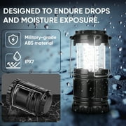 LED Camping Lanterns, Camping Accessories, Lamp Light, Collapsible Battery Flashlight, Hiking, Emergency, Outdoor Gear, Tents (2 Pack)